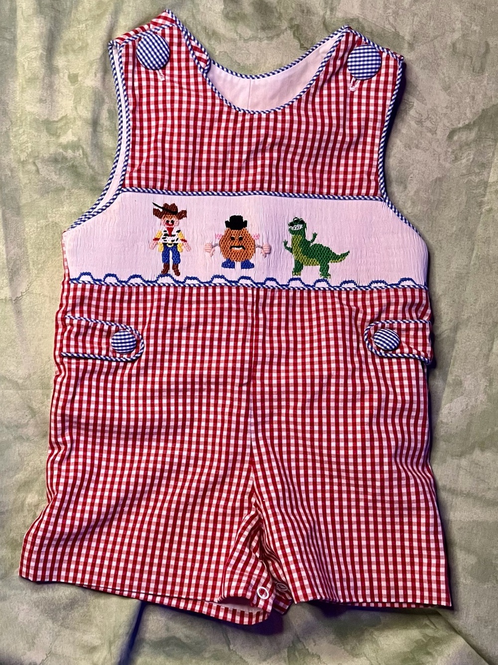 White And Red Checkered Vintage Toy Story Toddler Jumper